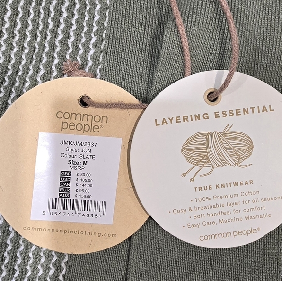 Common People Jon Short Sleeve Knitted Polo Shirt Size Medium - Picture 3 of 6